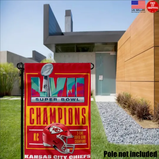 Discover Kansas City Chiefs 3X Champion Double Garden Flag Outdoor Banner USA