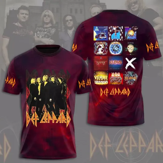 Discover Hot Def Leppard The World Tour 3D T-Shirt Music Band Gift