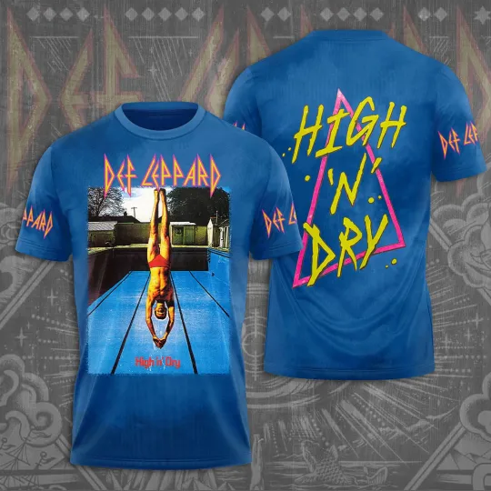 Discover Def Leppard Logo Album World Tour 3D T-Shirt
