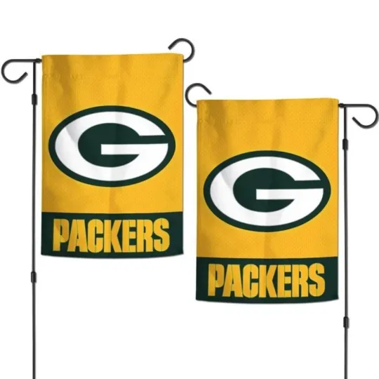 GREEN BAY PACKERS 2 SIDED EMBROIDERED APPLIQUE GARDEN FLAG 12.5"X18" football