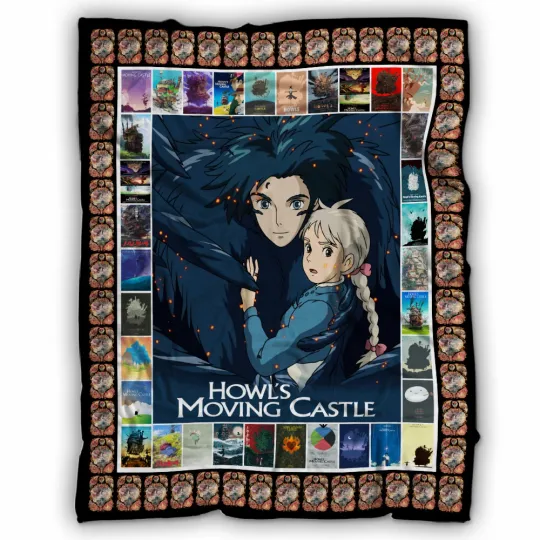 Discover Howls Moving Blankets, Howl’s Moving Castle Fleece, Sherpa Blanket, Fluffy