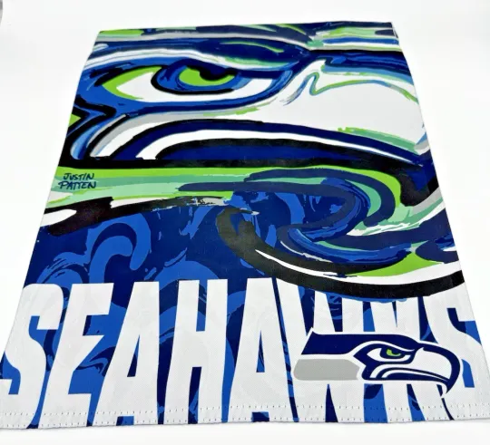 Seattle Seahawks Suede Garden Flag Two Sided 12.5 X 18 Justin Patten football