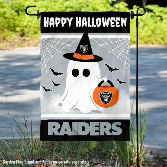 Las Vegas Raiders Happy Halloween  Garden Yard Banner Flag