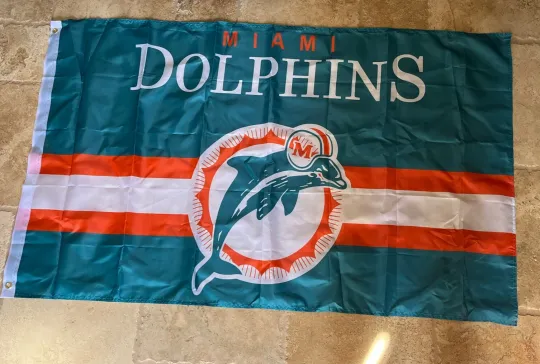 Miami Dolphins 3x5 ft Retro Throwback Flag football Outdoor Man Cave Banner US SELLER