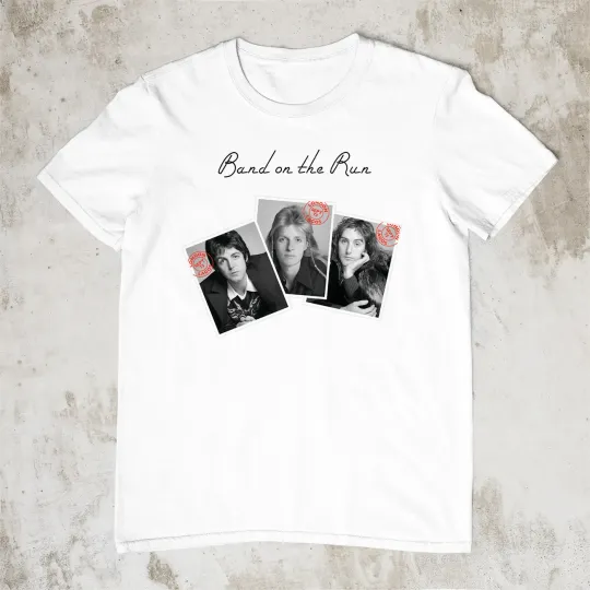 Discover P mccartney Wings Band on the Run 50th Anniversary White T-Shirt