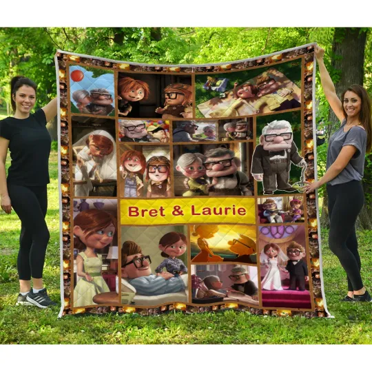 Discover Personalized Family Up Quilt, Cartoon Movie Quilt Blanket, Couples Gift