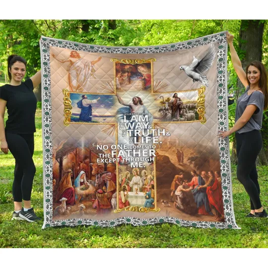 Discover John 14:6 Quilts, The Cross Jesus Quilt Blanket The Way, The Truth, The Life