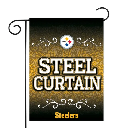 Discover Pittsburgh Steeler football Garden Flag Paisley 13" x 18"