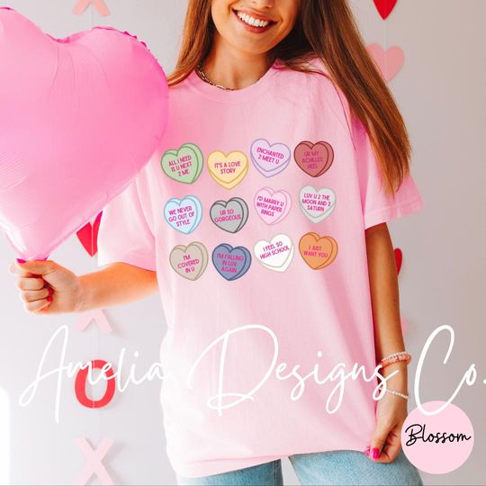 Discover Eras Conversation Hearts Valentine's Comfort Colors T-Shirt | Song Lyrics Subtle Fan Shirt