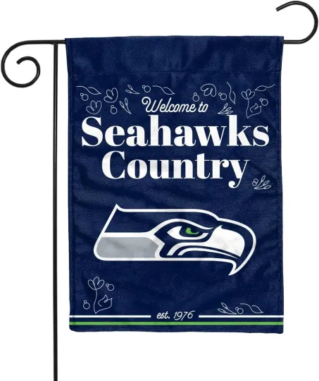 Seahawks Country Welcome Garden Flag 12x18" Double Sided Football Banner