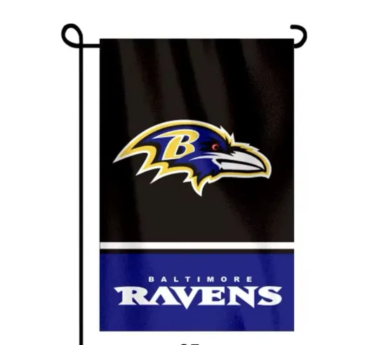 Baltimore Ravens Double sided Garden flag, Heavy Duty Poly 12x18 New