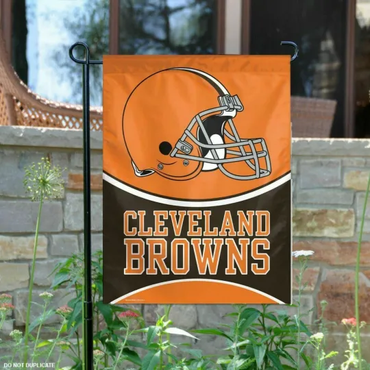 Cleveland Browns 2 Sided Double Garden Flag Outdoor Window Banner 12 x18 New