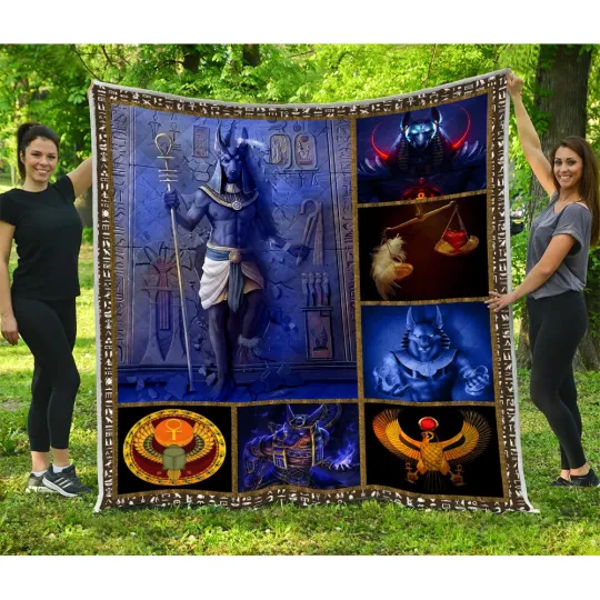Discover Anubis Quilts, Ancient Egyptian God Of Dead Quilt Blanket Soft and Cozy