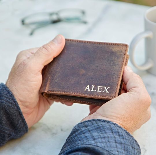 Discover Personalised Buffalo Leather Wallet with Coin Pocket