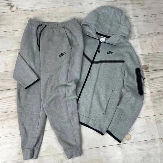 Discover Nike Tech Fleece Tracksuit Hoodie And Pants Joggers Full Zip Men Size S Gray