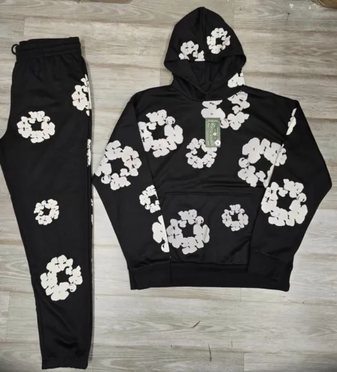 Discover Denim Tears Black and White Hoodie and Pants Set All Sizes