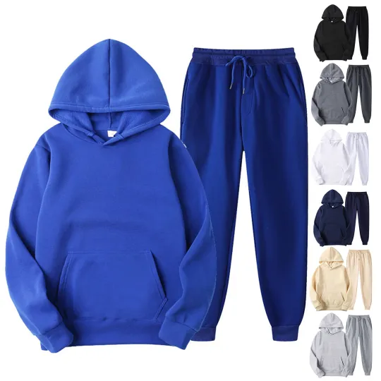 Discover Mens Tops And Pants Sets Hooded Sweatshirt With Sweatpants Running Outfits Gym