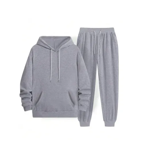 Discover Men's Gray Hoodie and Jogger Sweatpants Set Comfort Loungewear Activewear S