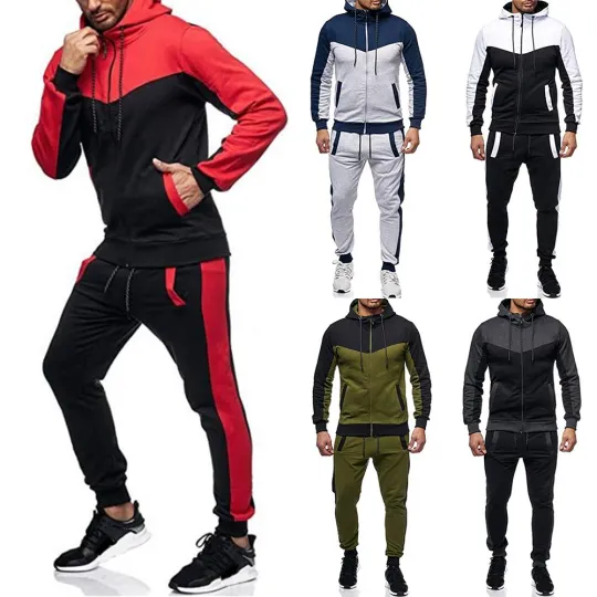 Discover Men's Track Suit Jogging Set Hooded Jacket And Pants Sweat Suit M-3 L