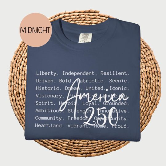 Discover America 250 T-shirt Comfort Color 4th of July Shirt Patriotic USA 250th Anniversary Vintage Text Tee Independence  Day