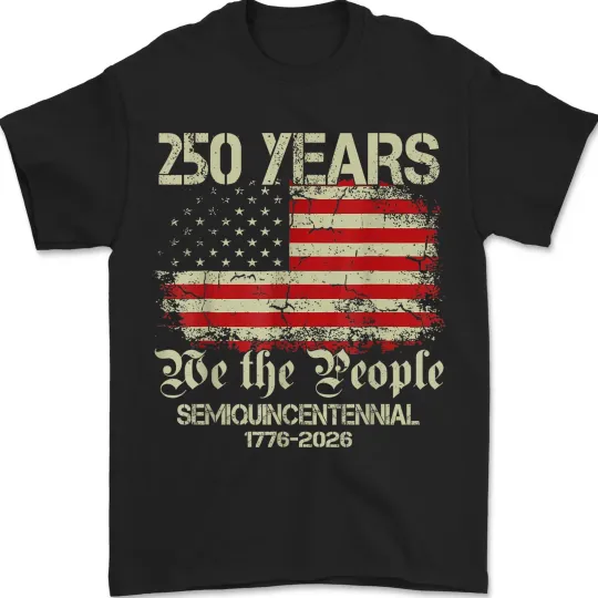 Discover 250 Years American Flag 250th Anniversary USA Patriotic Retro Unisex T-Shirt