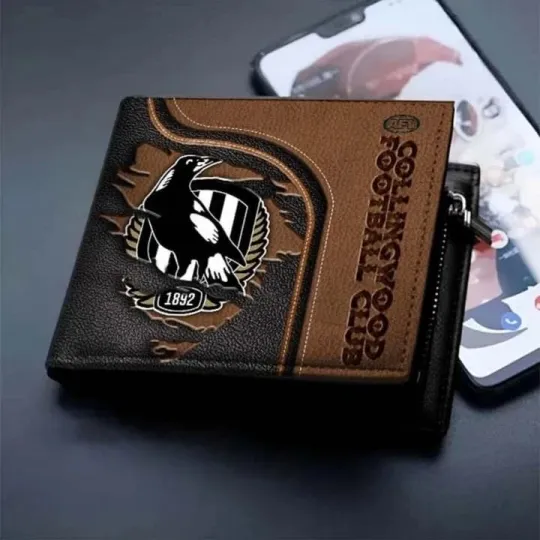 Discover Collingwood Football Club Leather Wallet for Men