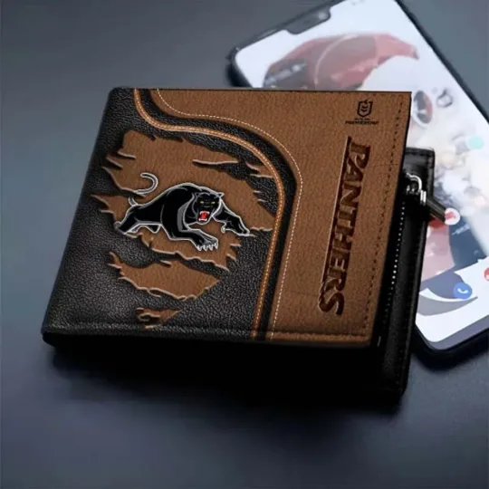 Discover Penrith Panthers Leather Wallet for Men