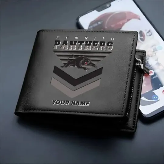 Discover Penrith Panthers Custom Name Special Edition Leather Wallet