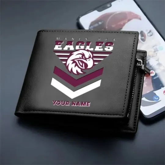 Discover Manly-Warringah Sea Eagles  Custom Name Special Edition Leather Wallet