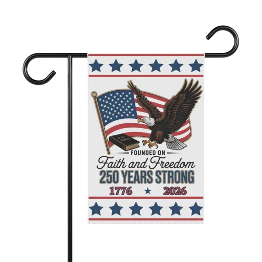 Discover USA 250th Anniversary Garden Flag, U.S. Semi Quincentennial Banner for House