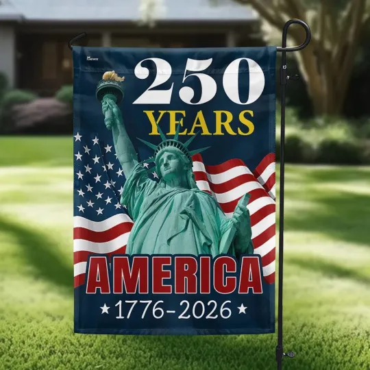 Discover America Flag America 250th Anniversary of The U.S. Garden Decor Flag