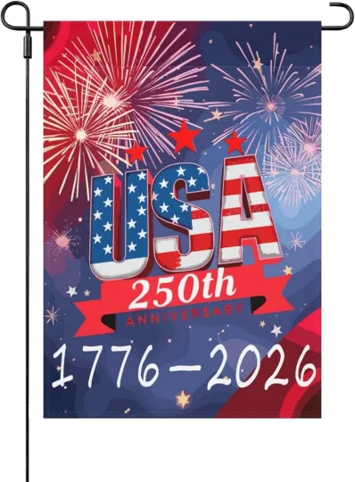 Discover USA 250th Anniversary Garden Flag 1776-2026 Vintage Decor