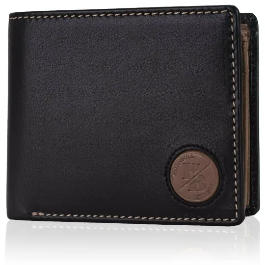 Discover Black Bifold RFID Blocking Leather Men's Wallet Premium Quality NEW