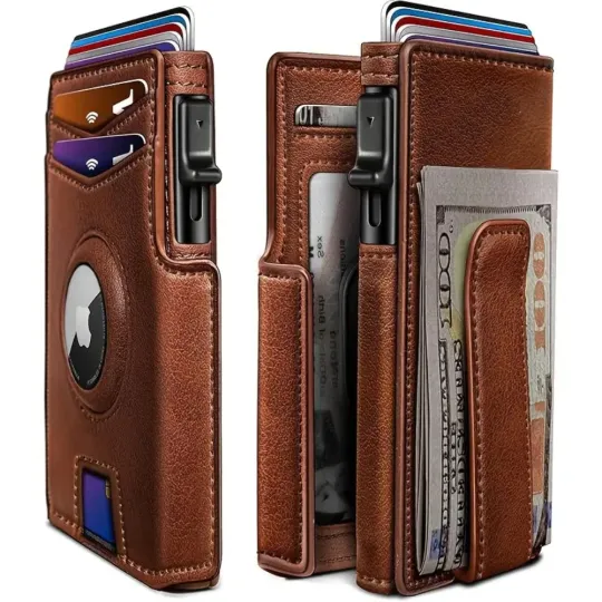 Discover NEW Men's RFID Blocking Slim Wallet Carbon Fiber Money Clip & Card Holder 2025