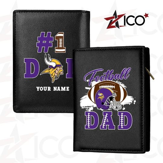 Minnesota Vikings Farther’s Day Men’s Leather Wallet Trending