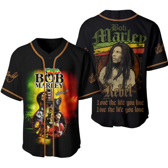 Bob Marley Baseball Jersey, For Gift Fans Jersey