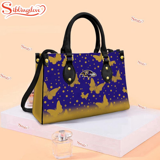 football Baltimore Ravens Butterfly Pattern Leather Handbag