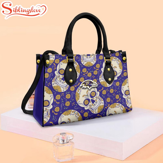 Discover football Baltimore Ravens Skull Pattern Leather Handbag