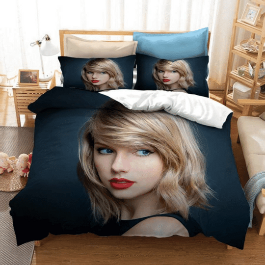 Discover Swift Singer 3D Bedding Set 3Pc Duvet Cover Pillowcase Single Double King