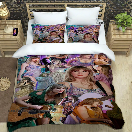 Discover Swift Singer 3D Bedding Set 3Pc Duvet Cover Pillowcase Single Double King