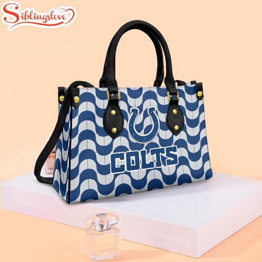 Discover Indianapolis Colts Wave Pattern football Team Leather Handbag