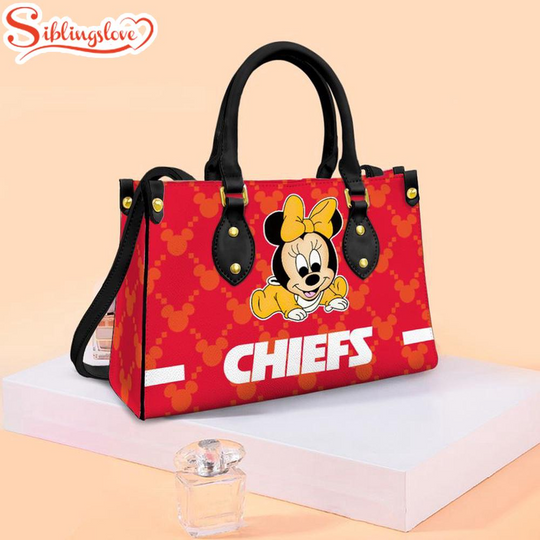 Kansas City Chiefs football Minnie Baby Cute Leather Handbag