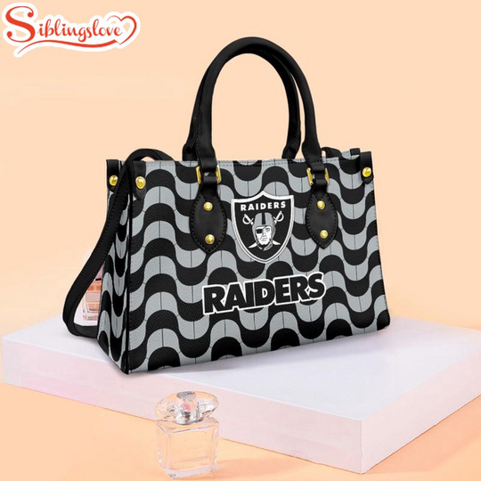 Las Vegas Raiders Wave Pattern football Team Leather Handbag