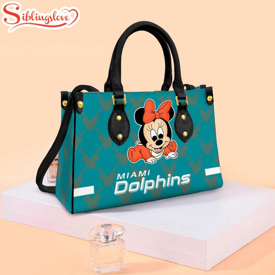 Miami Dolphins football Minnie Baby Cute Leather Handbag