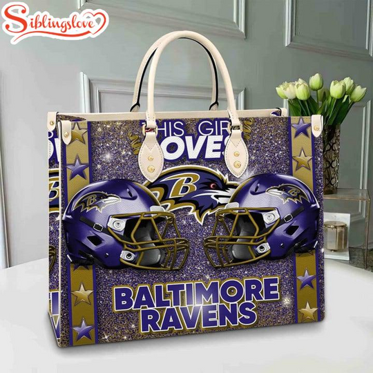 football Baltimore Ravens Women Leather Hand Bag Gift For Fans