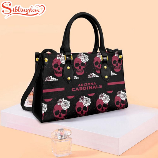 Discover football Arizonna Cardinals Skull and Flower Pattern Leather Handbag