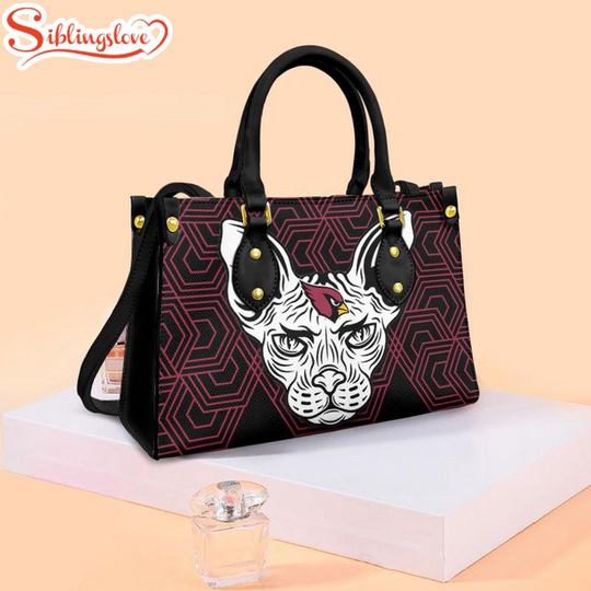 Discover football Arizonna Cardinals Sphynx Cat Pattern Leather Handbag