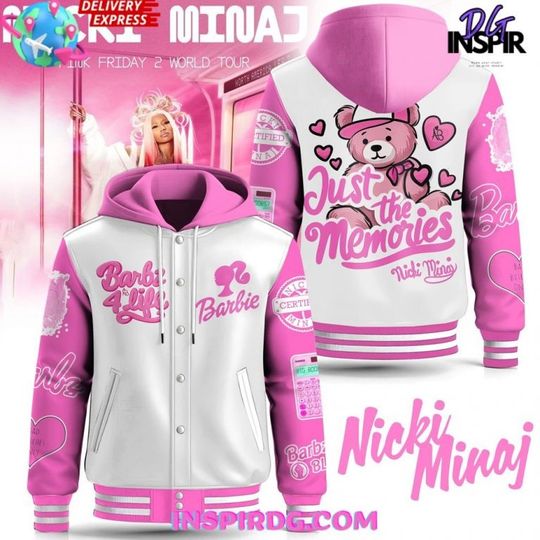 Nicki Minaj Barbie For Life Hooded Varsity Jacket