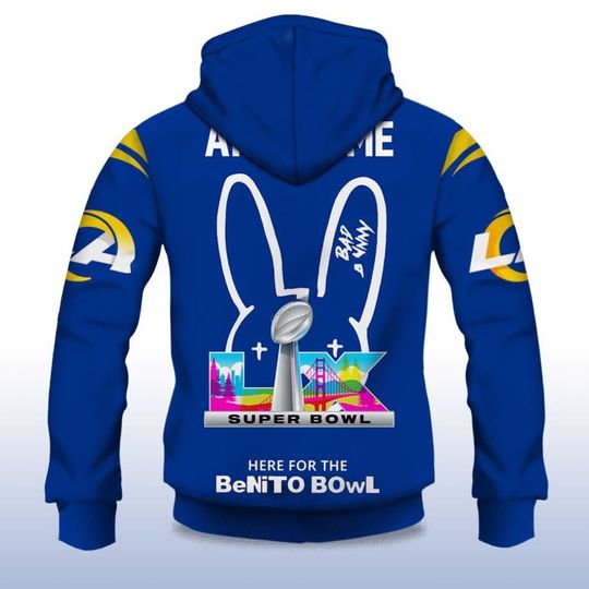 Personalized Rams Bad Bunny Bowl LX 2025 2026 Zipper Hoodie