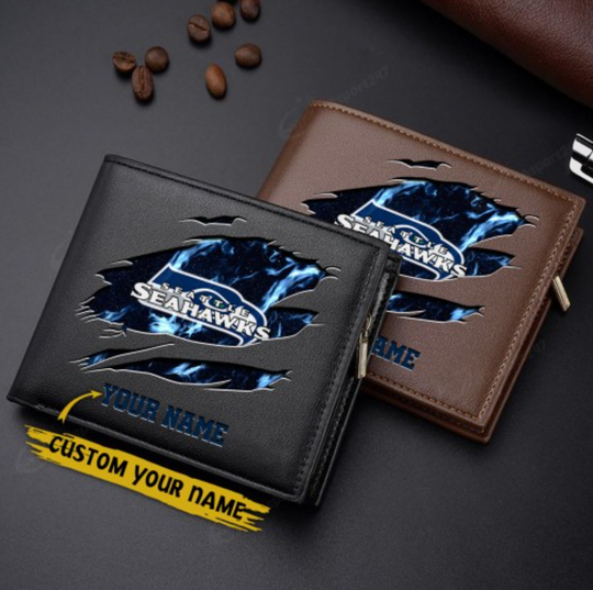 Seattle Seahawks Men Wallet For Fans, Gifts For Football Lovers